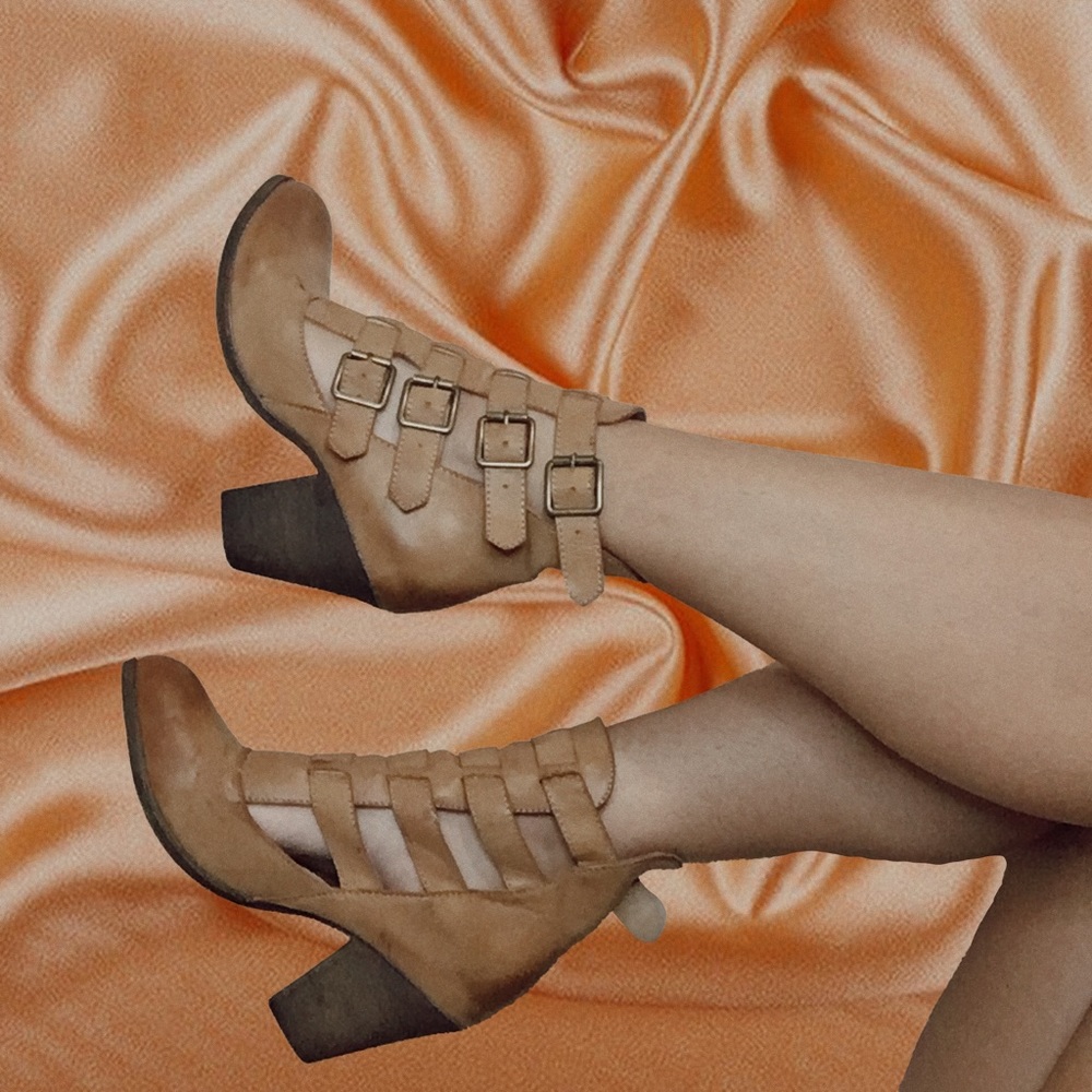 Brown Buckle Booties